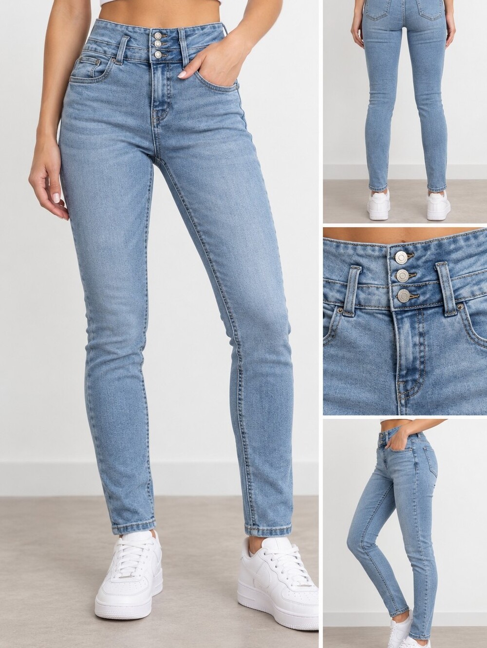 IBIZA Light Blue High-Waist Skinny Jeans